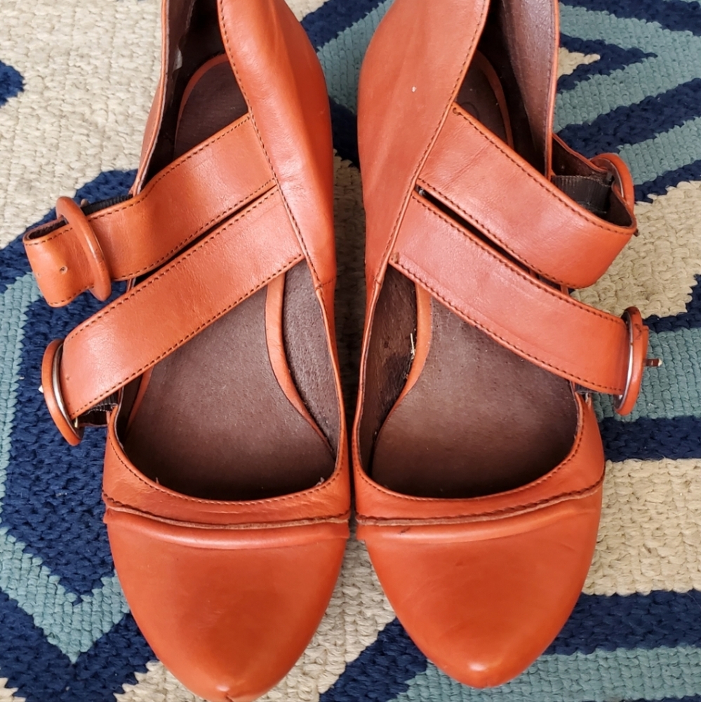 Strappy Chocolate orange persimmon  shoes